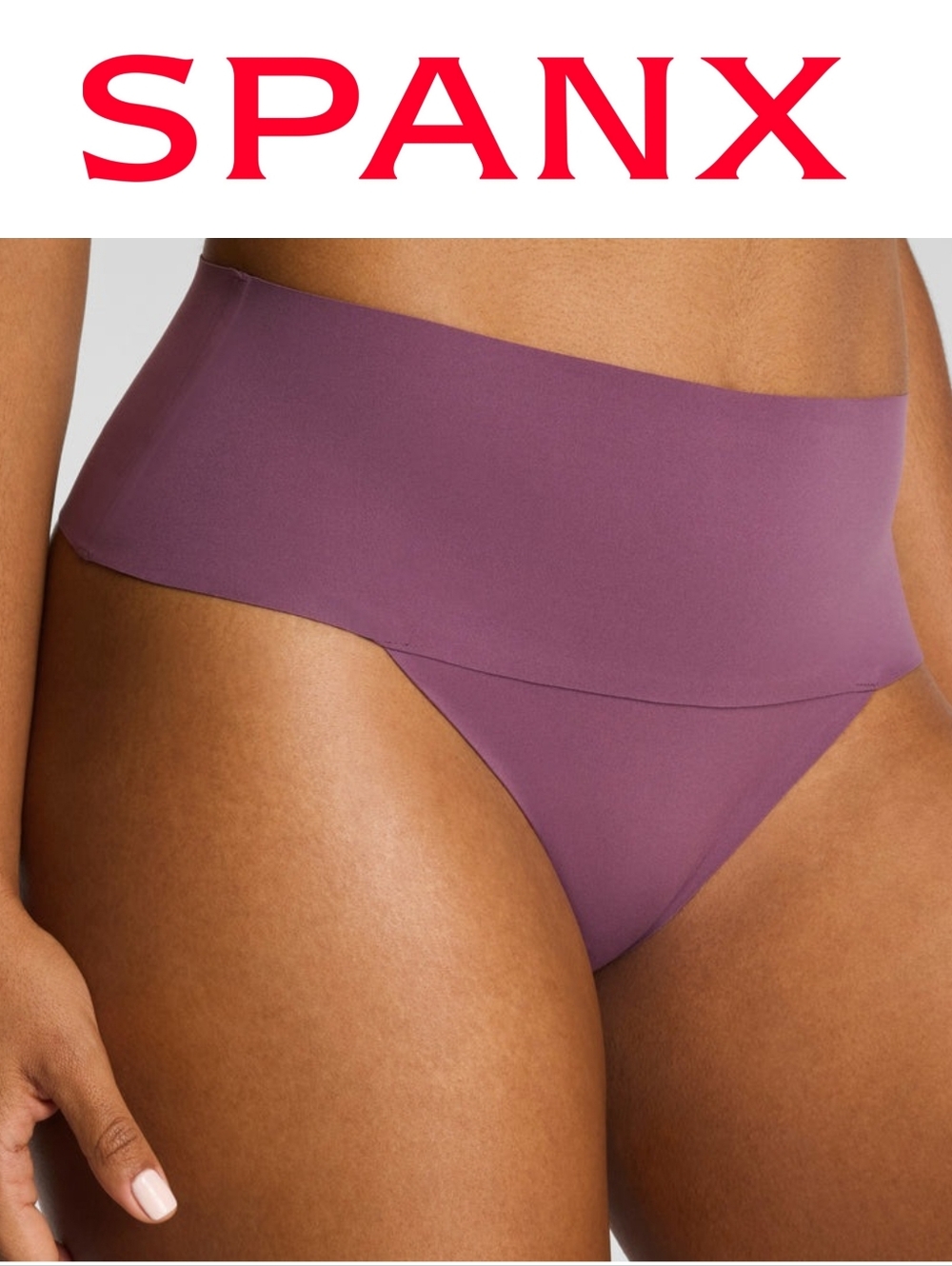 NWT SPANXsupersmooth Undie-tectable Thong Panty Size Medium - Prune Purple